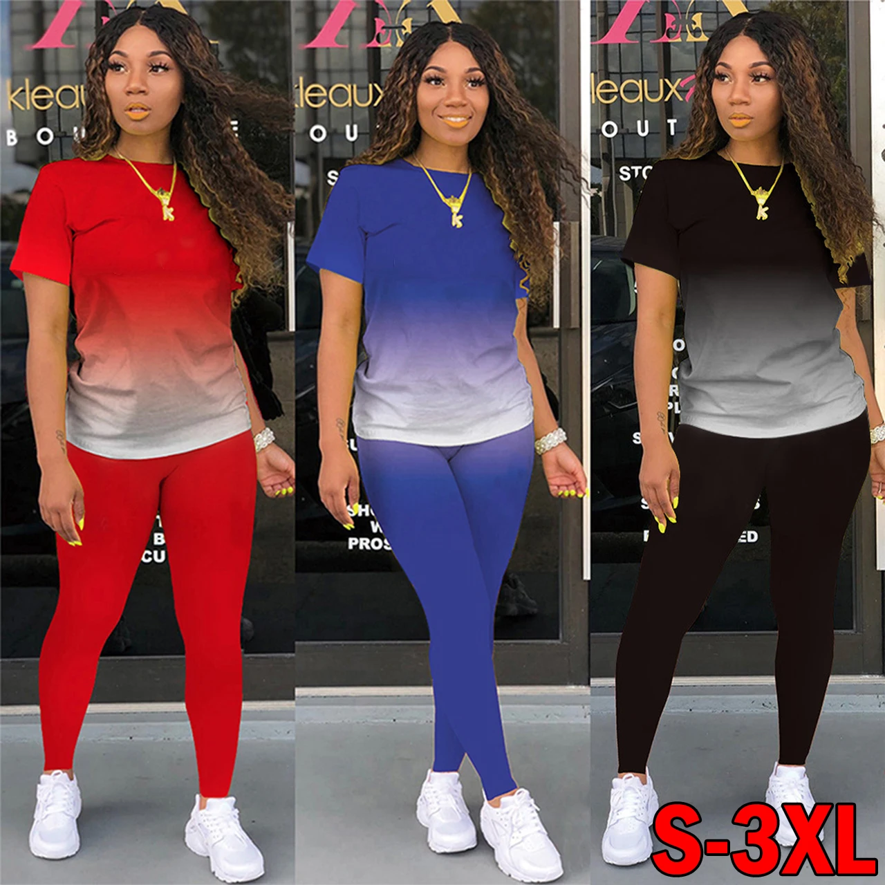 New Gradient Two Piece Outfits For Women Casual Short Sleeve T Shirt And Legging Summer Athletic.jpg New Gradient Two Piece Outfits For Women Casual Short Sleeve T Shirt And Legging Summer Athletic.jpg