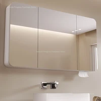 Arc-shaped Smart Bathroom Mirror Cabinet, Wall-mounted Bathroom Mirror Cabinet with Lighting, Smart Bathroom Mirror Cabinet 4