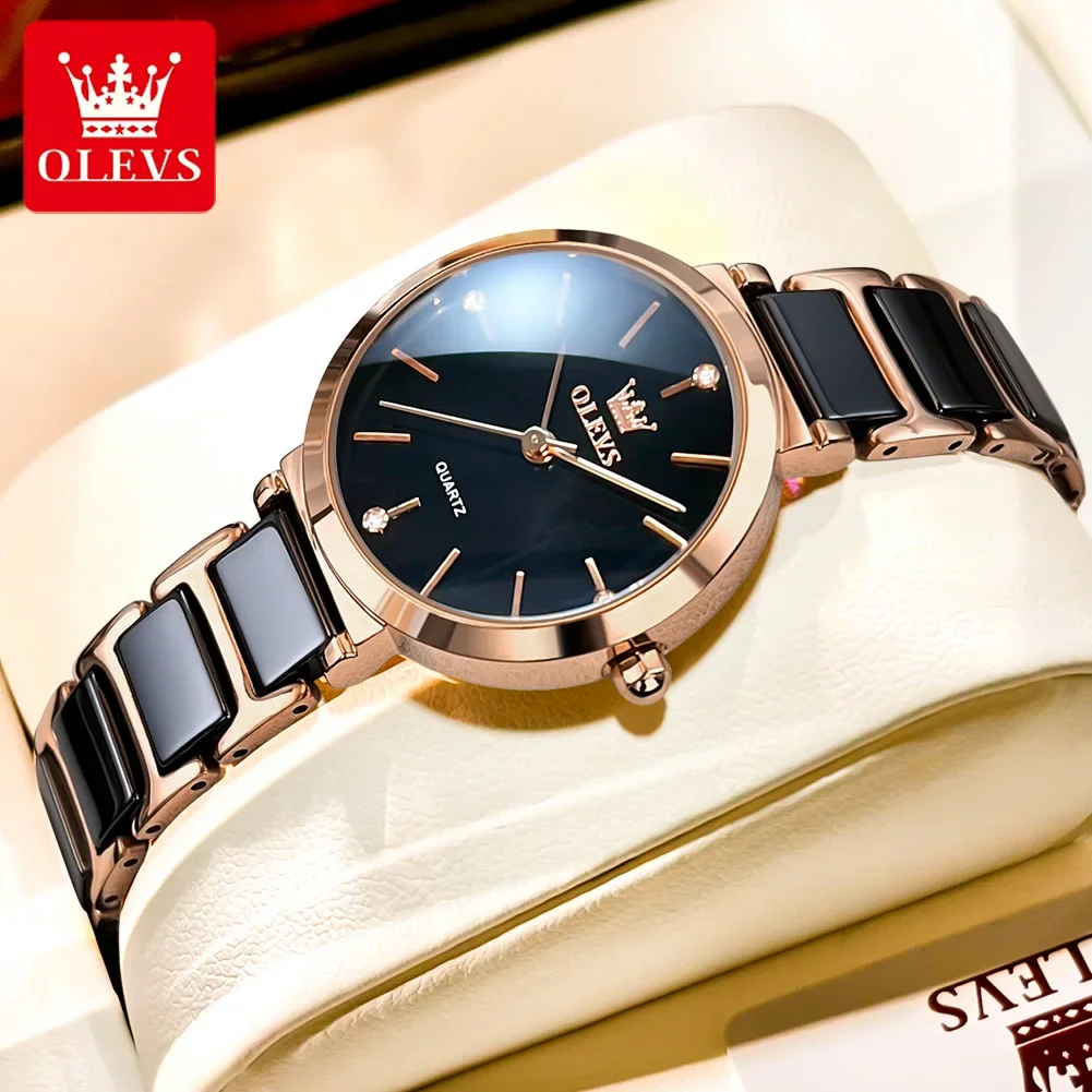 

OLEVS 5877 Japan Quartz Women Watch Ceramics Watchstrap Luxury Elegant Ladies Bracelet Watch Watch for Women Relogio Feminino