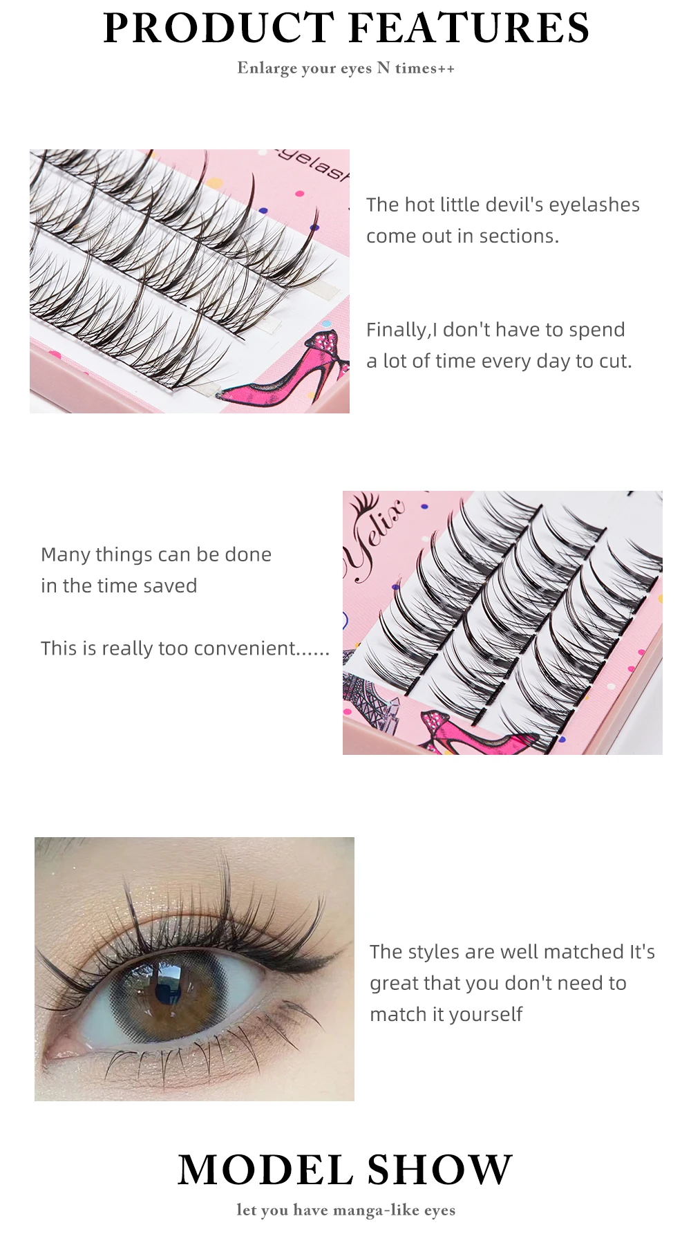 Yelix Upgrade A-type Eyelashes Manga Lashes Natural Individual Cluster Quick Diy Eyelash Extensions Kit Cosplay -Outlet Maid Outfit Store S1c454fa66e3046d2b7f749845c3f44b93.jpg