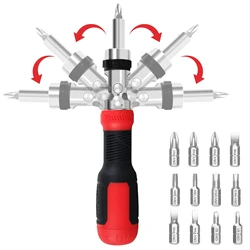 13 in 1 Precision Screwdriver Set Phillips Torx Flat Head Hex Screwdriver Bit 180° Rotating Professional Repair Hand Tools