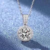 NeeTim – collier Moissanite 2 carats pour femmes, argent Sterling 100% S925 avec plaqué or blanc, bijoux en diamant de laboratoire, pendentif de mariage 3