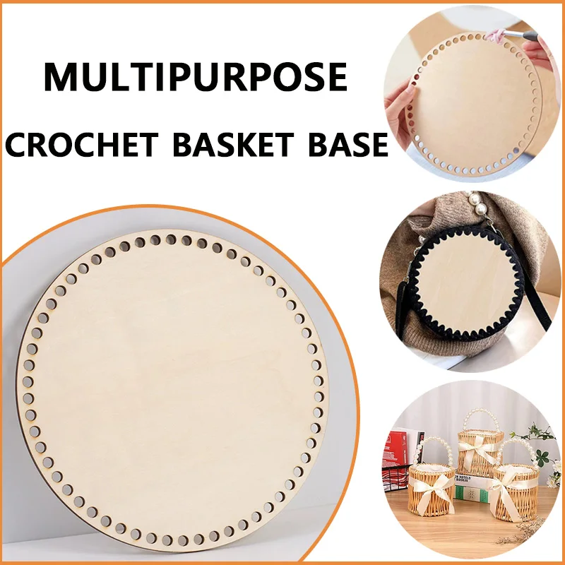Wooden Crochet Basket Base for DIY Home Decor