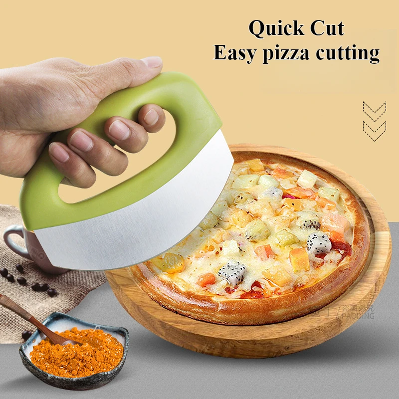 1PC Stainless Steel Pizza Cutter with Protective Cover Pizza Cutter Multi-Purpose Cutter Pizza Accessories Kitchen Accessories