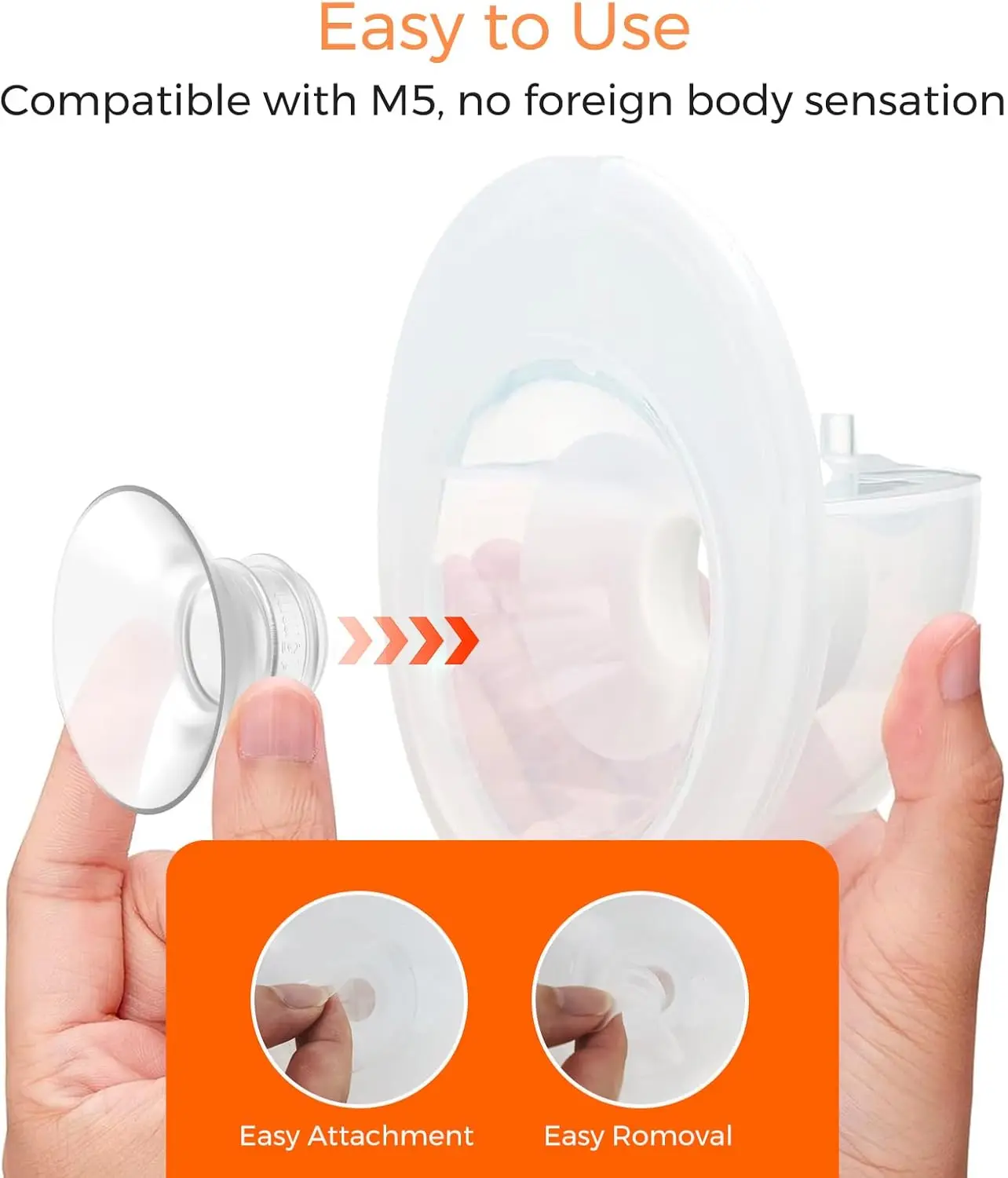 Flange Inserts Compatible with Momcozy M5/M6/S12 Pro/S9 Pro/V1/V2,Spectra,Medela,Elvie, Willow,Lansinoh,24mm Breast Pump Parts