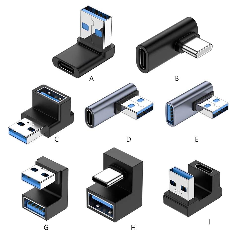 USB Type C Elbow Charging Data Cable Adapter