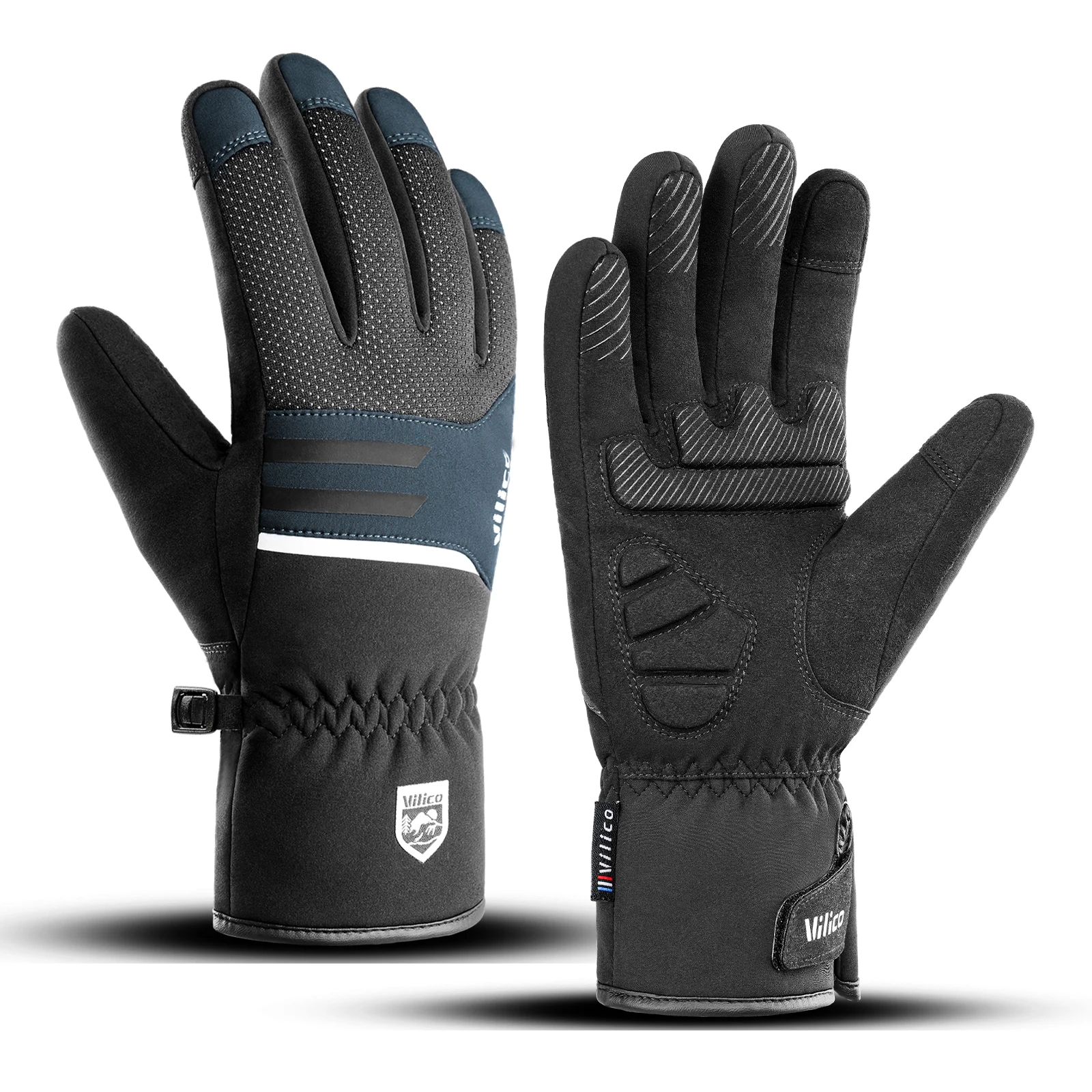 Men Winter Cycling Gloves Waterproof Fleece Non-slip for Outdoor Sports