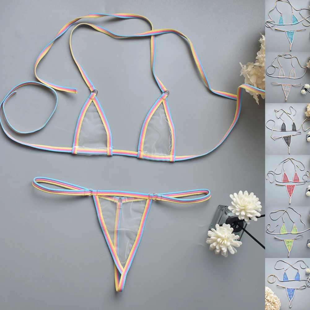 Bikini Womens Thongs Home Hotel Sleep Fun Medium Strecth Polyester Sexy Solid Color Spring String Summer Thong