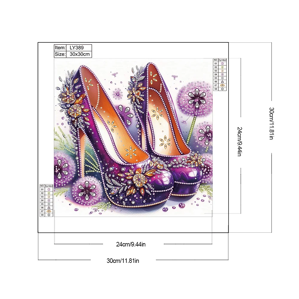 30*30cm 5D DIY High Heel Decor Partial Special Shaped Drill Diamond Painting Kit Rhinestone Diamond Painting Home Wall Decor