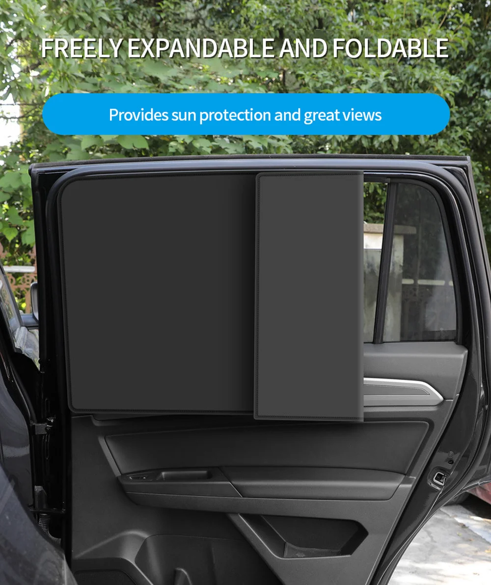 Parasol magnético de protección UV para coche, película protectora para ventana de verano, sombrilla para ventana de coche, visera lateral de malla para ventana de coche