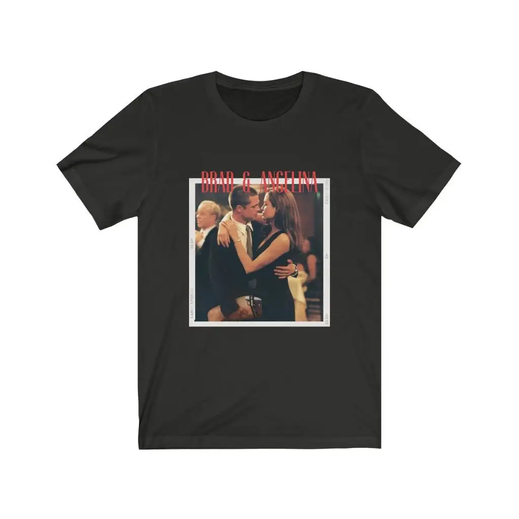 Brangelina Brad Scatto E Angelina Jolie Mr. And Mrs Smith 2000S Celebrità Coppie Star Girl Interrotto Unisex Y2K 00S Girocollo