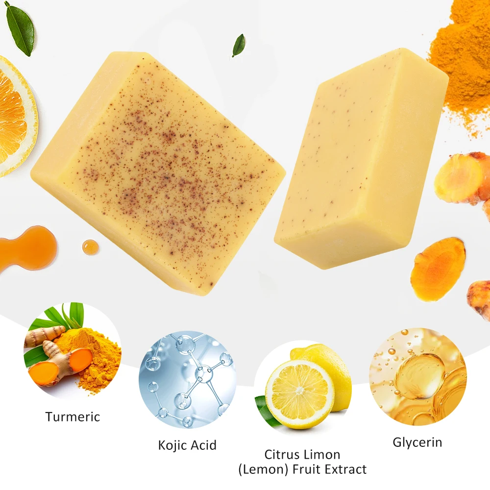Natural Handmade Soap with Turmeric and Lemon for Glowing Skin