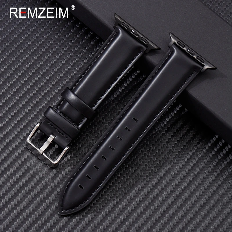 Luxury Genuine Leather Strap for Apple Watch - Elegant Bracelet for Men & Women