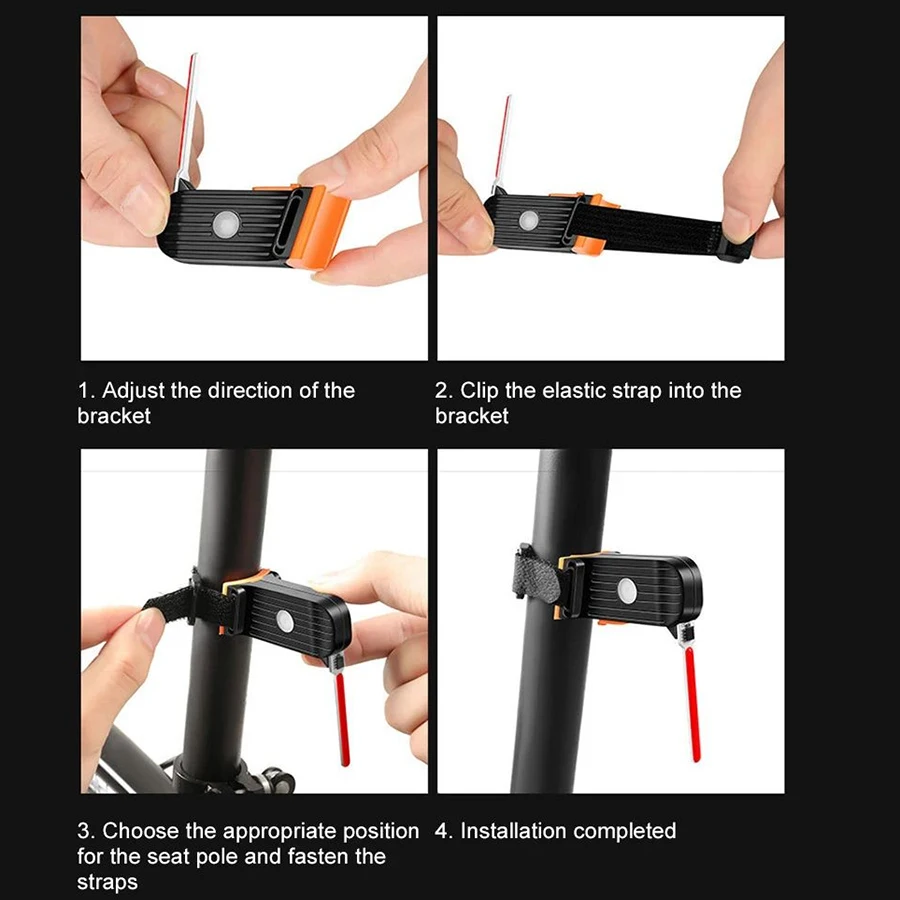Bicycle Tail Light USB Rechargeable Bike Light Outdoor Riding Night Cycling Stre