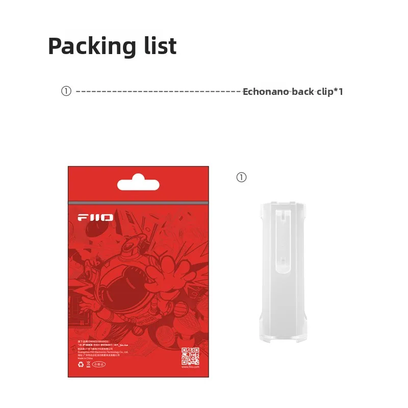 FiiO Snowsky NEST-ECHO NANO ECHO NANO MP3 음악 플레이어용 백 클립 쉘 무광택 질감 투명 PC 소재 MP3 백 클립