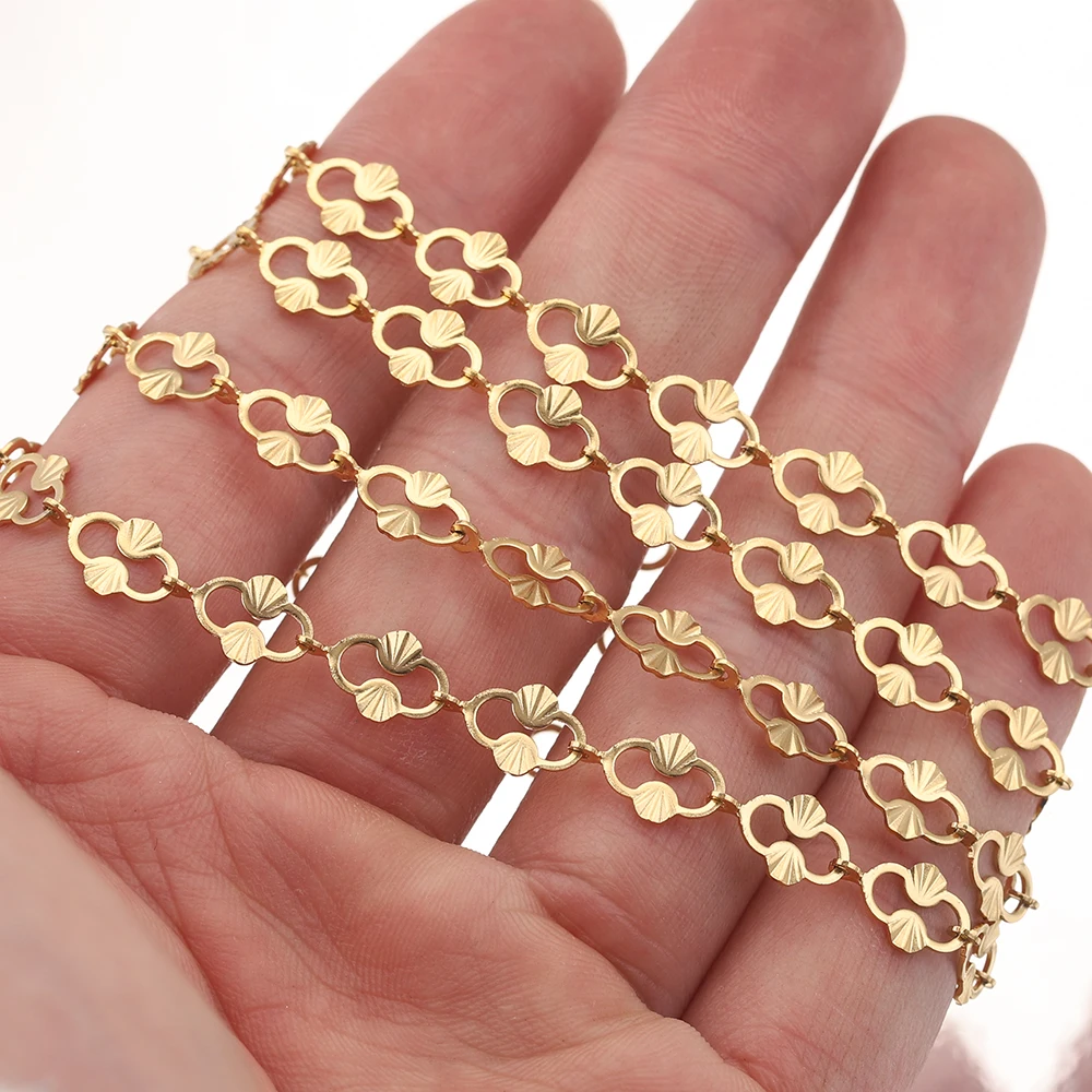 

1 Meter Gold-Plate Shell Stainless Steel Rectangle Chains for Bracelet Anklet DIY Jewelry Making Supplies Necklace Accessories