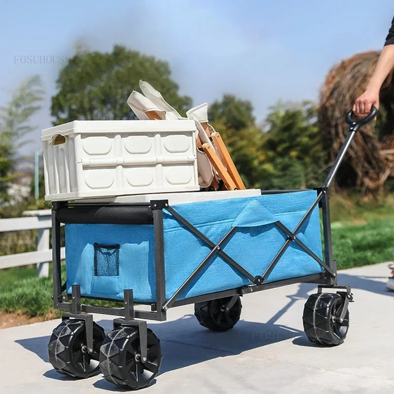 Portable Garden Carts Beach Car Creative Foldable Cart with Wheels Outdoor Camping Cart Garden Supplies Home Shopping CartstLN