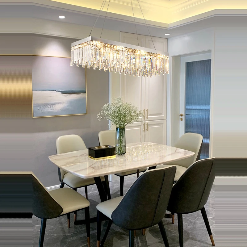 リモコン付きクリスタルシャンデリア 長方形 ゴールド 長方形の吊り下げ式クリスタルシャンデリア,モダンな高級品