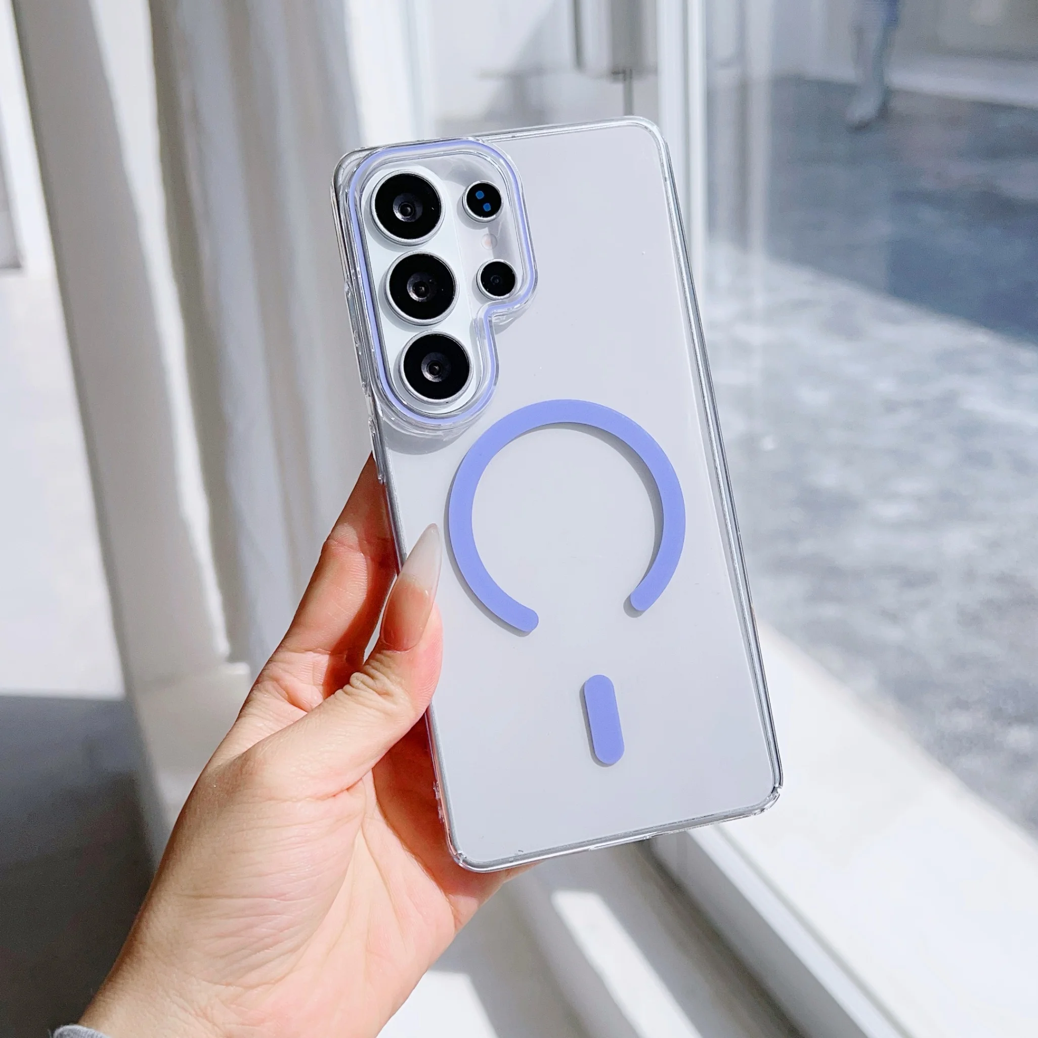 Premium Business-Blue Luxury MagSafe-Compatible Phone Case with Wireless Charging and HD Clear Cover