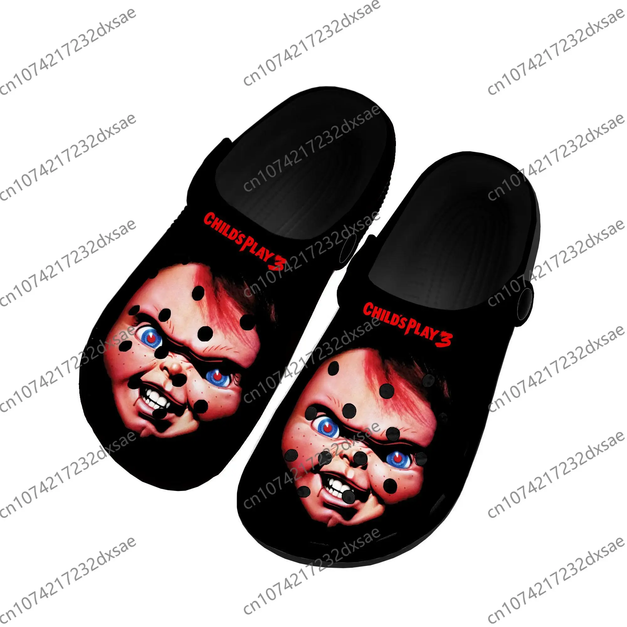 Horror Movie Childs Play Chucky 3D Print Men Women Clogs Slippers Shoes Ligtweight Sandals Summer Outdoor Beach Hole Slippers