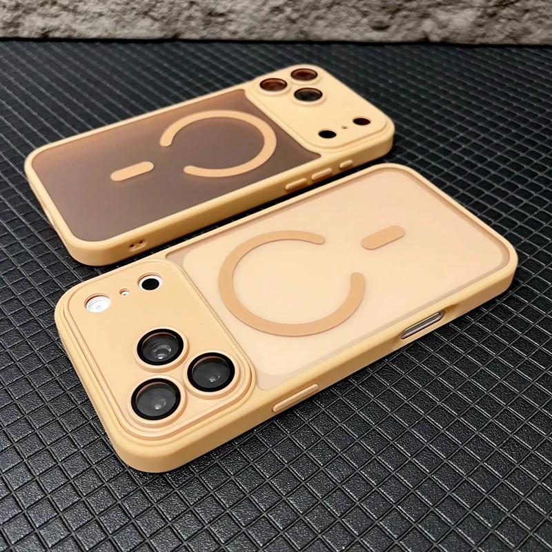 Luxury Matte Translucent Shockproof Magnetic Wireless Charging Case