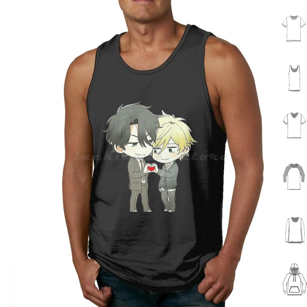 Майка Hitorijime My Hero Chibi, жилет без рукавов, Hitorijime, My Hero, Chibi, Kawaii, сердце Yaoi, манга, аниме Seme Uke, блонд Bl