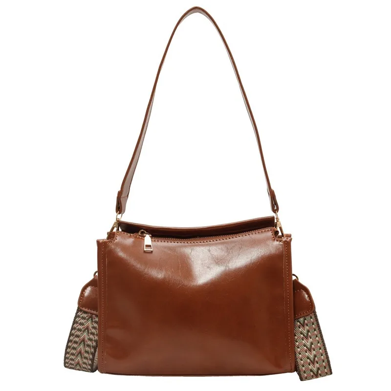 Women's Shoulder Bag Retro Solid Color PU Leather New Large Capacity Crossbody Bag Commute Casual Shopping Classic All-match