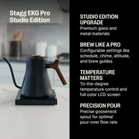 Fellow Stagg EKG Pro Studio Electric Gooseneck Kettle - Pour-Over Coffee and Tea Pot, Stainless Steel, Quick Heating 2