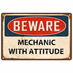 Vintage Tin Signs Wall Art for Men’s Bedroom - Retro Metal Plate Posters and Aesthetic Room Decor (A19ZHDY 40595)