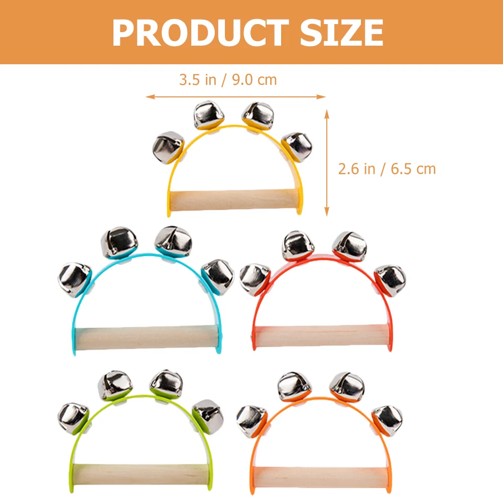5 Pcs Half Round Hand Bell Jingle Shaker Bells Instrument Playthings Handheld Child