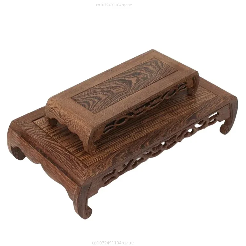 4pcs Set Wooden Base Flower Pot Holder Plant Shelf Sorting Table Stand for Fish Tank Lathe Candy Table Furniture Pedestal