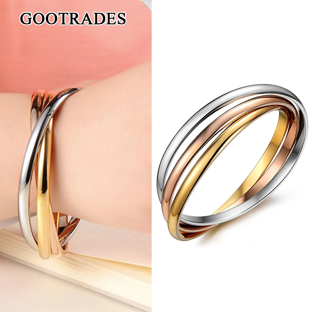 Stainless Steel Bracelet Jewelry Women Gifts Bracelet Chains Stainless Steel 3 Color Set Bracelets Bangles Accessory Carter Bracelets