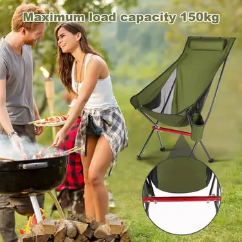 Outdoor Camping Ultralight Folding Chair Travel Chair Fishing BBQ Hiking Strong High Load 150kg Beach Oxford Cloth Fishing Chair 2