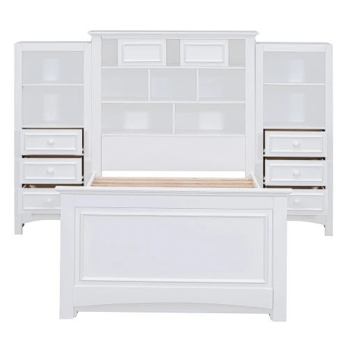 Twin Platform Bed with Cabinet 5