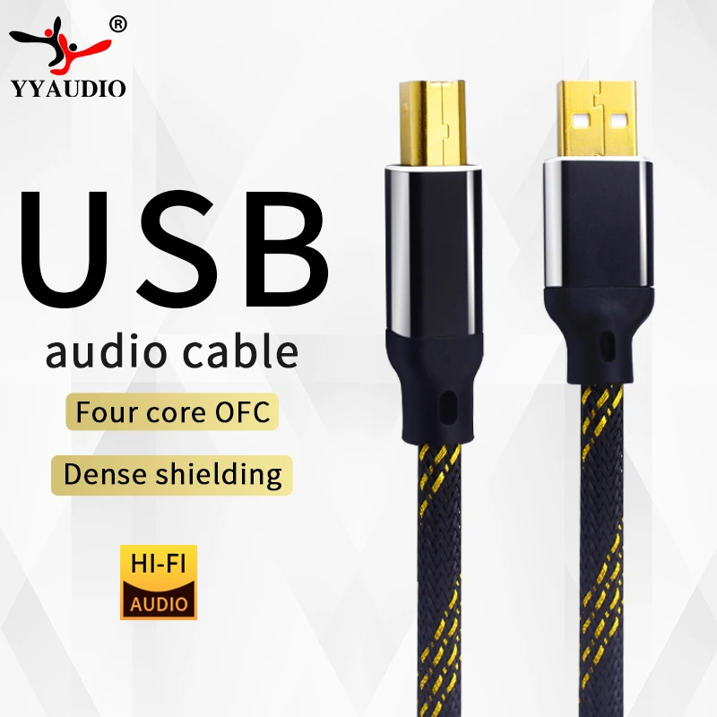 YYAUDIO USB DAC Cable Type A to Type B Hifi Stereo High Quality Cable