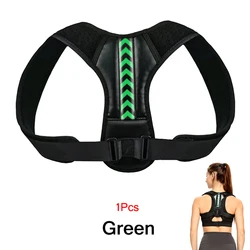 Adjustable Upper Back Posture Corrector for Enhanced Spinal Support and Comfort (Green)