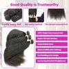30 Inch Indian Raw Virgin Unprocessed 100% Human Hair 10A Kinky Straight 3 Bundles Yaki Straight Double Weft Bulk Braiding Hair 3