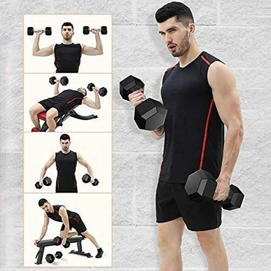 Dumbbells Set of 2 Exercise Fitness Dumbbell for Home Gym Free Weights Hand Hex Dumb Bells