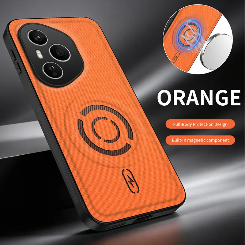 Magsafe Magnetic Solid Color TPU & PU Leather Phone Case