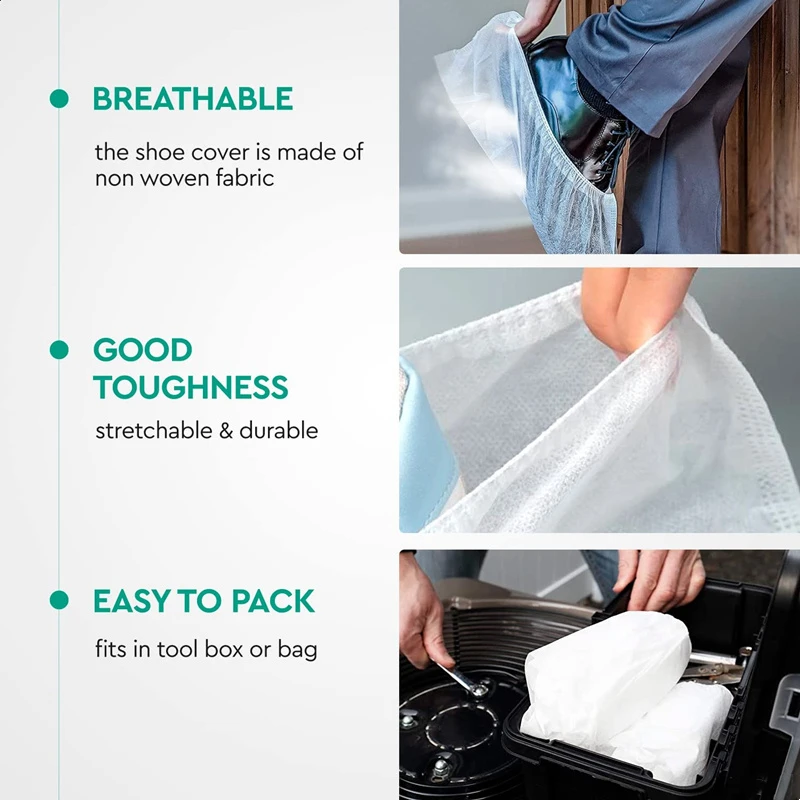 Disposable Shoe Covers Boot Non-Slip Large Foot Booties for Indoors Contractors Floor Carpet Shoe Coverings Protectors 100Pack disposable shoe covers,shoe covers