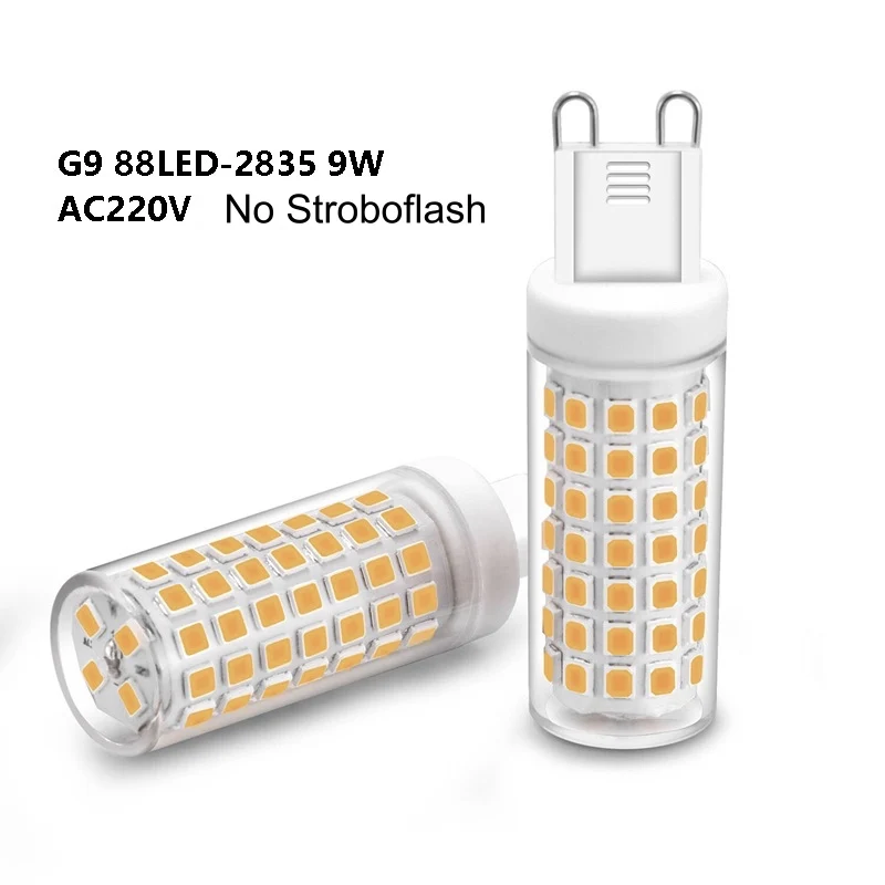 

9W G9 88 2835SMD LED AC110V-140V or AC220V-240V No Flicker Ceramics Chandeliers Light LED Lamp