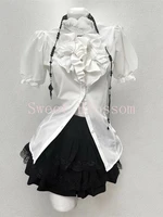 Harajuku Gothic Retro Chic Outfit Women Bubble Sleeve Shirt + Slim Vest + Short Cake Skirt New Vintage Fashion 3 Piece Suit 2025 - Image 3