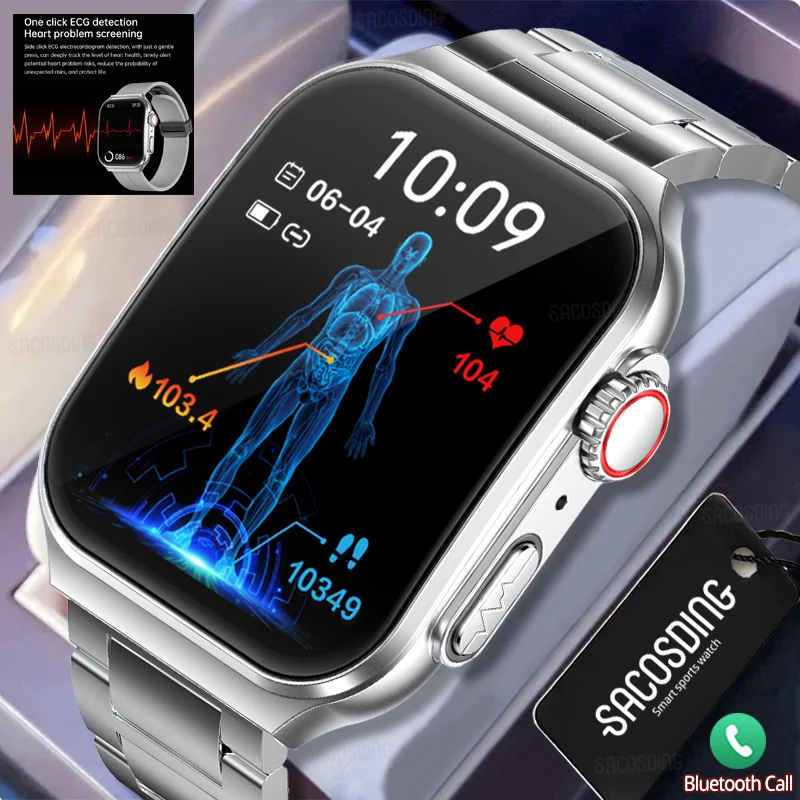 

Smart Watch 320*386 HD 3D Curved 1.96 inch Screen Bluetooth Call ECG+PPG Heart Rate Blood Pressure Health Smartwatch For Huawei