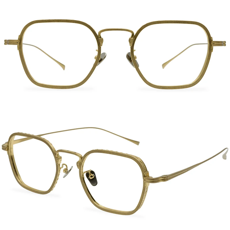 

2023 Luxury Eyewear Vintage Titanium Eyeglasses Frames For Men Square Glasses