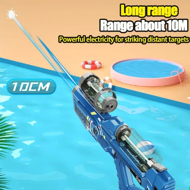 Summer Fully Automatic Electric Water Gun with Light Rechargeable Continuous Firing Party Game Kids Space Splashing Toy Boy Gift 5