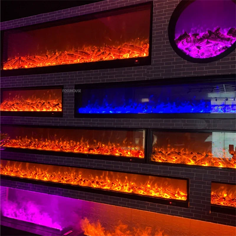 Fireplace Core for Restaurant Home Decoration 3D Simulation Electric Flame Living Room Embedded TV Stand Fireplaces