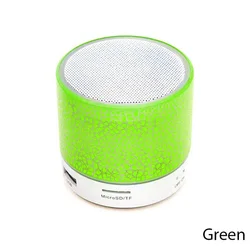 Compact Wireless Bluetooth Speaker with LED Lights and Subwoofer (Green)