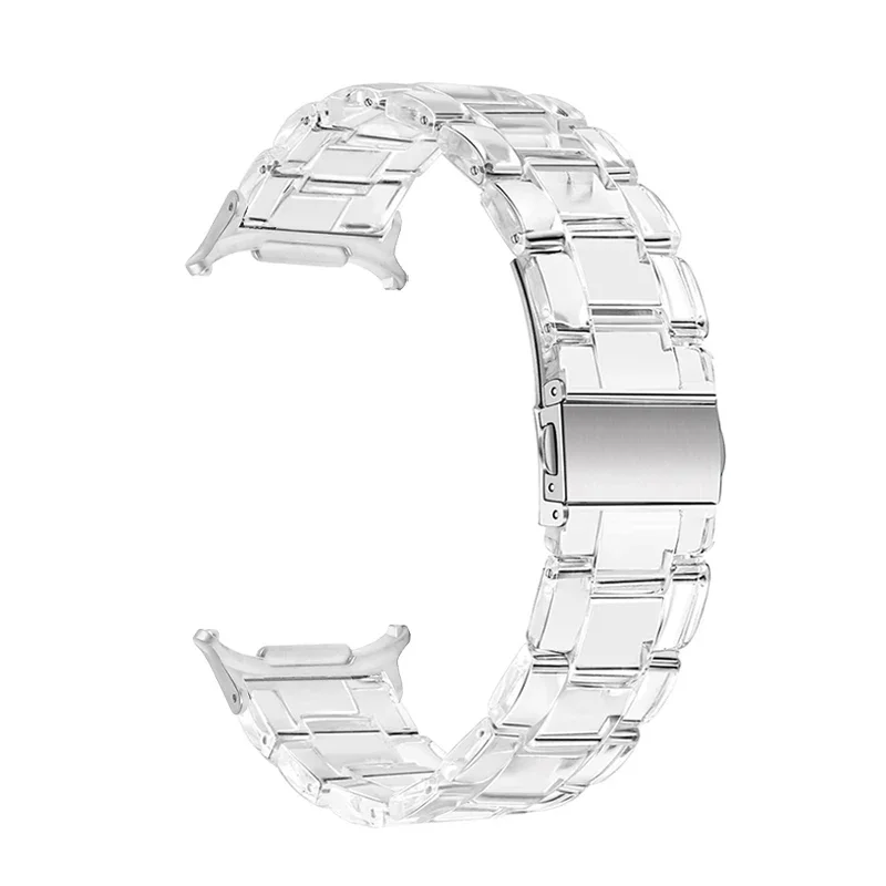 Premium Clear Resin Strap with Protective Cover & Tempered Glass Film