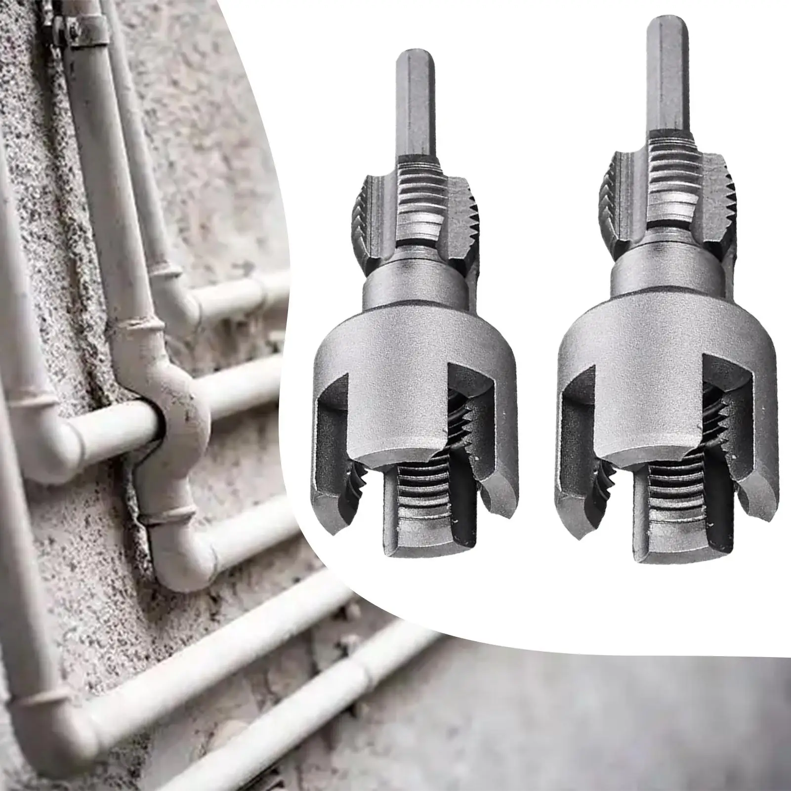 Steel Water Pipe Threader 1/2&3/4 Water PipeInternal External Pipes Threading Tools Waterpipe Thread Wire Opener Tap Tapping Kit