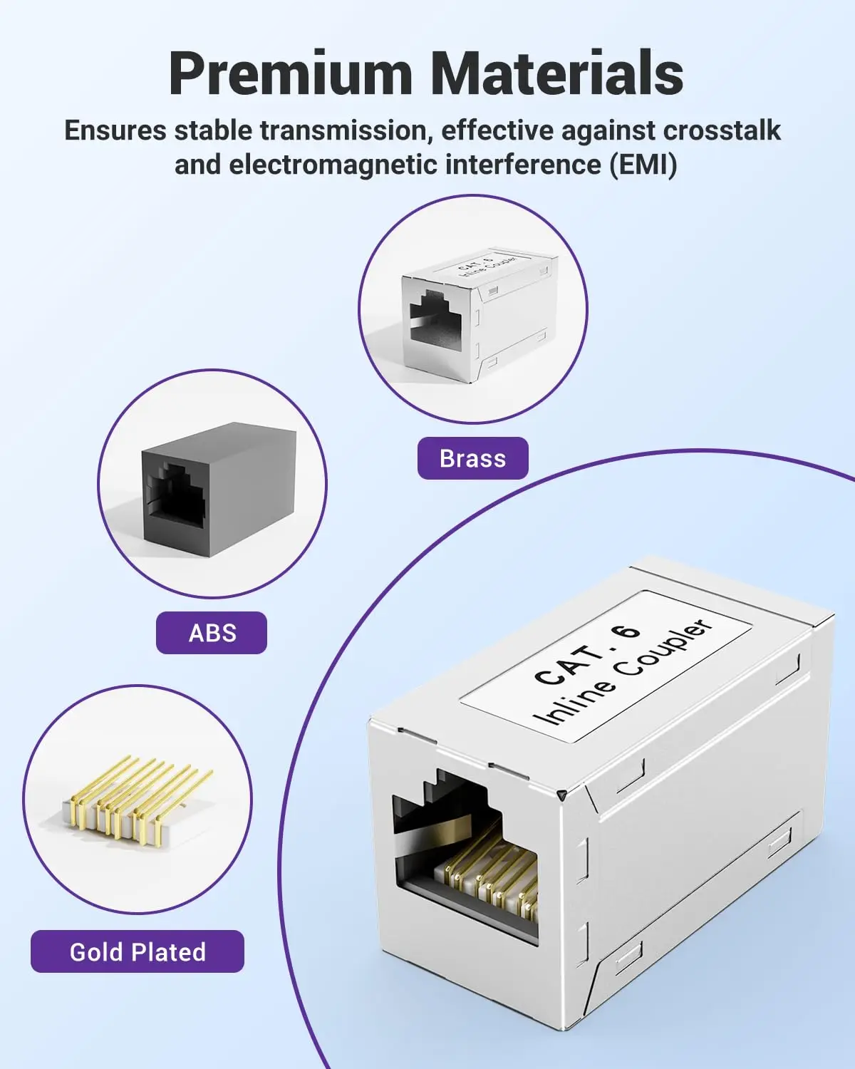 1-10PCS CAT6A CAT6 CAT5E RJ45 인라인 커플러 Cat 6 RJ45 이더넷 커넥터 여성-여성 랜 케이블 연장기(홈 오피스용)